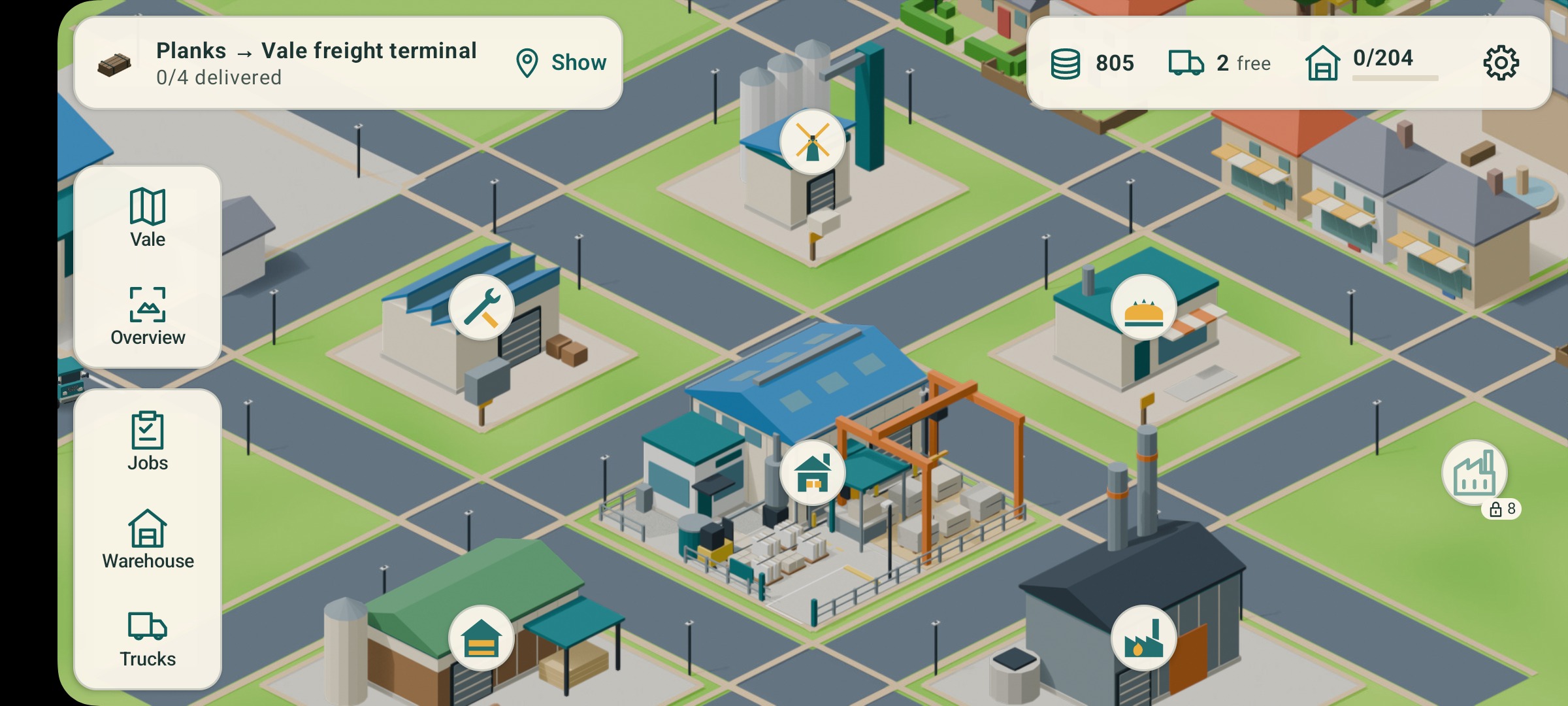 A working Depot Town with a sawmill, foundry, windmill and bakery.